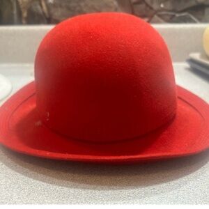 💫NWT Very Clockwork Orange Vintage Red Felt Hat by Anita Pineault.RARE FIND
